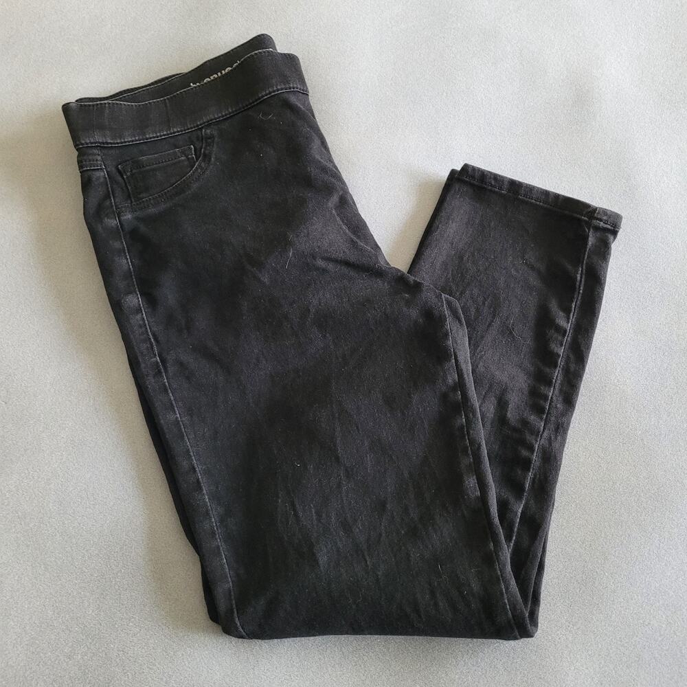AVENUE DENIM Women's Black Stretch Jeans Taper Leg Stretch Waist--Sz 16 Average
